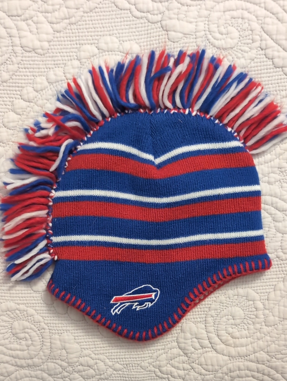 Buffalo Bills Blue Red White Mohawk Earflap Kids Beanie
